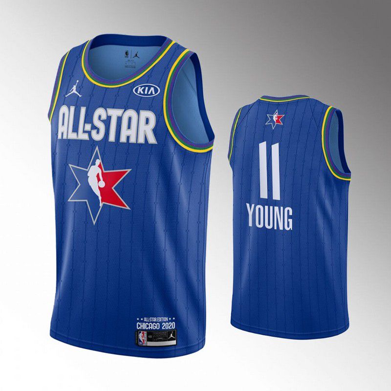 Men Atlanta Hawks 11 Young Blue 2020 All Star NBA Jerseys